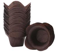 BIUDECO Moldes para Muffins Medianos de Papel a Prueba de Grasa, 100 Capacillos Desechables Color Café Diseño de Loto, Ideales para Reuniones y Postres Caseros