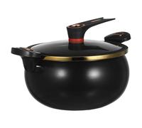BIUDECO Olla de Cerámica Esmaltada 8l Micro Presión Antiadherente con Tapa Negra para Sopa, Guisos y Estofados Domésticos, Olla Grande para Cocina Familiar