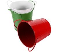 BIUDECO Organizador de Refrigerios de Hierro Juego de 3 Cubos, Mini Baldes Asa, Colores Surtidos, para Snacks, Papas Fritas y Cubiteras, Adecuado para Bares y Catering