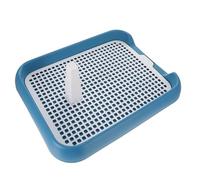 BIUDECO Orinal para Perros Interior Plástico con Diseño de Columna Bandeja Sanitaria Reutilizable Compacto Color Azul Estrellado Entrenamiento Fácil para Mascotas