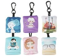 BIUDECO Paños para Limpiar Gafas Llavero 6 Unidades Diseños Variados Bruja Princesa Violín Gafas de Sol Niña Tela de Fibra para Limpieza de Lentes Pantallas Electrónicas