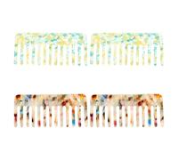 BIUDECO Peine de Acetato Antiestático 4 Piezas Juego de Peines Franceses de Dientes Anchos para Desenredar Cabello Diseño Ligero y Duradero Adecuado para Uso Diario y Peluquería