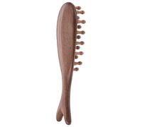 BIUDECO Peine de Masaje de Madera de Sándalo Cuero Cabelludo Diseño Ovalado en Forma de Ballena, Herramienta Artesanal para Relajación y Desenredar Cabello en Hombres y Mujeres