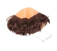 BIUDECO Peluca Calva de Monje para Hombre con Gafas para Disfraz de Halloween y Fiesta Cosplay Prop Realista y Cómodo Accesorio de Cabeza para Actuación y