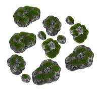 BIUDECO Piedras Decorativas de Musgo Artificial para Decoración de Mesa y Jardín, Juego de 12 Piezas (6 Piezas por Bolsa X 2), Tamaño Pequeño, sin Mantenimiento, Ideales para