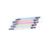 BIUDECO Pincel de Silicona Doble Cabeza para Arte de Uñas Bolígrafo Acrílico Profesional con Punta y Mango Transparente con para Esculpir y Decorar Uñas Salón y Hogar