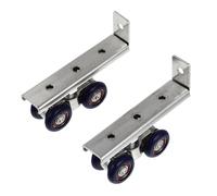 BIUDECO Polea de Rodillo Deslizante y Fácil de Instalar Diseño de Cuatro Ruedas, Aluminio E Hierro Resistente para Puertas Correderas de Armario y Ventana