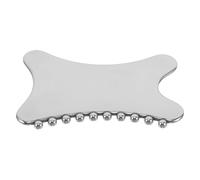 BIUDECO Raspador Facial Gua Sha de Inoxidable para Masaje Manual, Diseño Punto, Tamaño Pequeño Portátil, Herramienta Profesional para Reafirmar, Drenar y Refrescar la Piel