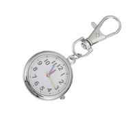 BIUDECO Reloj de Bolsillo Portátil Números Grandes de Aleación, Plata | Diseño Moderno y Sencillo, para Niños y Mayores, Formato Llavero, Uso Escolar Examen