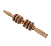 BIUDECO Rodillo de Madera para Masaje Abdominal y Espalda Seis Ruedas con Diseño Texturizado Herramienta Práctica y Duradera para Relajación Corporal y Alivio Muscular