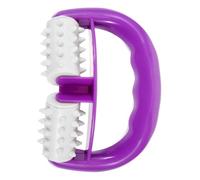 BIUDECO Rodillo Masajeador Manual para Piernas y Brazos Masajeador Muscular con Doble Rueda Herramienta de Relajación para Espalda y Cuello Color Púrpura Material y Tpr Resistente