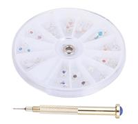 BIUDECO Set de 24 Colgantes para Uñas con Perforador Manual de Aleación, Fácil de Llevar y Resaltar Apariencia, Adecuado para Obsequio y Amantes del Arte de Uñas Color Aleatorio