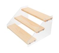 BIUDECO Soporte Acrílico y Madera Escalonado Organizador Multiusos para Joyas Cosméticos y Objetos Pequeños