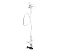 BIUDECO Soporte de Teléfono Flexible de Cuello de Cisne con Base de Clip Antideslizante para Móvil y Tablet Blanco Compatible con Dispositivos Rotación