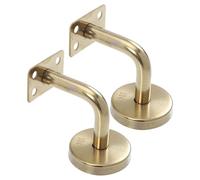 BIUDECO Soporte para Pasamanos de Acero Inoxidable Macizo Soporte de Pared Dorado para Barandilla 2 Piezas Base Fija de 60X60 MM Adecuado para Instalación Escaleras y Decoración