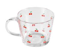 BIUDECO Taza de Vidrio Transparente para Beber Leche Asa Taza de Bebida Multiusos Capacidad Medidora para Desayuno Fruta y Yogur Apta para Hogar y Oficina Vaso para Agua y Café