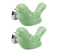 BIUDECO Tirador de Cerámica para Armario Estilo Europeo Moderno Pomo Orificio Color Verde Paquete de 2 Unidades para Cajones Infantiles