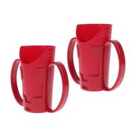 BIUDECO Vaso para Cuidados de Enfermería con Doble Asa 2 Piezas Plástico Rojo Vaso Recortable para Beber Seguro con Corte Inclinado Antigoteo Pacientes con Disfagia Hospital o