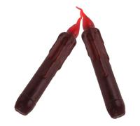BIUDECO Velas Eléctricas sin Llama Cónicas a Pilas 2 Unidades Color Rojo Base Amarilla Parpadeante Material ABS y Parafina sin Goteo Luz Decorativa para Bodas Halloween y Cenas