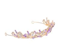 BIUDECO Vintage para Mujer y Circonitas Tocado Elegante para Boda y Fiesta Accesorio para Novias y Madrinas Diseño Clásico Dorado Púrpura