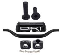 BIUGERCN Manillar de motocicleta de 28mm Manillar + 1 almohadilla de barra + 1 par de empuñaduras + 1 par de abrazaderas Universal para la mayoría de dirt bikes con abrazadera de manillar de 28mm (1 1