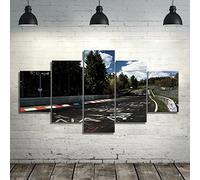 BIURKA Cuadros en Lienzo Ruta de rally de Nürburgring impresión de imágenes sobre Lienzo Lienzos Decorativos Adecuado para Cuadros Decoracion Salon Modernos Sin marco 5 piezas 50x25cm