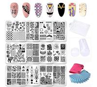 Biutee Nail Art Stamping Juego de 19 Placas Estampacion Uñas para Manicura, Estampado de Uñas Decoración de Arte, Plantilla para Arte de Moda Placa de Uñas para Nail DIY. (b)