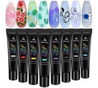 Biutee Placas Estampacion Uñas, Nail Stamping Set, Stamping Gel Set 8ml * 8