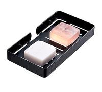 Biutimarden Jabonera Acero Inoxidable Montaggio a Parete Sin Taladrar Jaboneras Holder con Desagüe Puede Mantenerse Seco y Ventilado para Baños Cocinas(23CM,Negro)