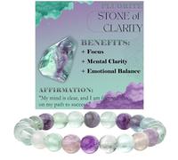 Bivei Fluorita - Claridad Pulsera de Cuentas Para Las Mujeres 8mm Piedra Semipreciosa Natural Stretch Cristal Elástico Joyería Yoga Regalos