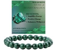 Bivei Malaquita - Transformación Pulsera de Cuentas Para Las Mujeres 8mm Piedra Semipreciosa Natural Stretch Cristal Elástico Joyería Yoga Regalos