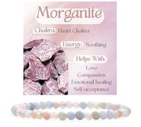 Bivei Morganita - Calmante Pulsera de Cristal para Mujeres 4mm Cuentas Piedra Semipreciosa Natural Elástica Extensible Joyería Regalo Yoga