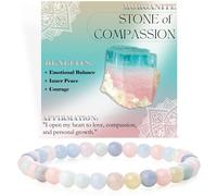 Bivei Morganita - Compasión - Pulsera de Cuentas Para Las Mujeres 6mm Piedra Semipreciosa Natural Stretch Cristal Elástico Joyería Yoga Regalos