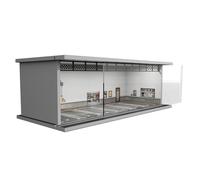 Bivitre 1/64 Diorama Display Case with LED Lights - Compatible with Hot Wheels Matchbox Mini GT Diecast Cars, for Model Car Display and Storage, Stackable Garage(Wheels)