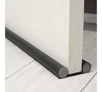 Bivnaro Burlete Puerta Entrada 96 cm, Burlete Bajo Puerta Doble Aislante Térmico y Acústico, Protector contra Frío, Ruido, Polvo, Impermeable y Ajustable para Puertas Exteriores e Interiores (Negro)