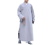 BIVOO Hombres y mujeres Universal budista Zen ropa Shaolin templo monjes Kung Fu ropa budista túnica ropa túnica de meditación (Color : Gray, Size : 45 EU)