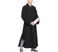 BIVOO Hombres y mujeres Universal budista Zen ropa Shaolin templo monjes Kung Fu ropa budista túnica ropa túnica de meditación (Color : Black, Size : 44 EU)