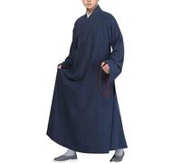BIVOO Hombres y mujeres Universal budista Zen ropa Shaolin templo monjes Kung Fu ropa budista túnica ropa túnica de meditación (Color : Dark blue, Size : 45 EU)