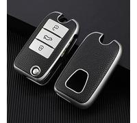 BIVVI Funda de Cuero con Tapa para Llave de Coche, Protector de Carcasa para Roewe RX5 MG3 MG5 MG6 MG7 MG ZS GT GS 350 360 750, decoración de Accesorios de Carcasa de Llave Plateada