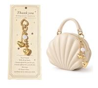 BIVYAX Colgante de cadena dorado en forma de corazón, adorno para bolsos y mochilas, accesorios de moda para mujer, llaveros decorativos ideales para mochilas y bolsos