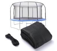 BIWKONI Red De Seguridad para Cama Elástica De Jardín Red De Repuesto para Cerramiento con Cremallera Y Hebilla Protectora para Marco De Cama Elástica Redonda,8ft/244cm 6poles