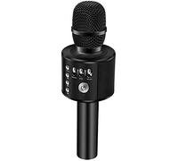 Biwwubik 1 micrófono adecuado para fiestas y lugares de entretenimiento, inalámbrico y práctico, negro