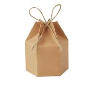 Biwwubik 100 cajas de papel para caramelos, farolillo hexagonal, caja de dulces, caja de regalo, accesorios de boda