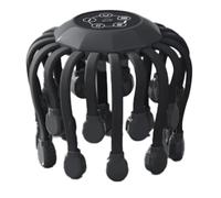 Biwwubik 20 Cabezales de Masaje Masajeador de Cabeza para el Cabelludo Vibrador de Terapia de Luz Roja Rascador de Pulpo para RelajacióN y EstréS (Negro)