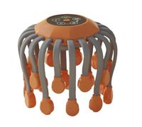 Biwwubik 20 Cabezales de Masaje Masajeador de Cabeza para el Cabelludo Vibrador de Terapia de Luz Roja Rascador de Pulpo para RelajacióN y EstréS (Naranja)