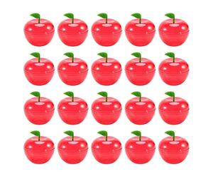 Biwwubik 20 unidades de boda celebración preferencia manzana contenedores juguetes plástico plástico manzana caja de dulces decoración de cumpleaños/boda