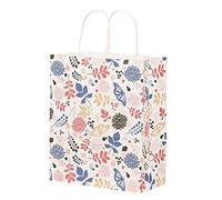 Biwwubik 24 bolsas de regalo de papel para la compra, bolsas individuales, bolsas de regalo, bolsas de papel marrón con asas a granel (L)