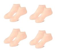 Biwwubik 4 pares de hidratantes de silicona antidesgarros para el pie, protección el secado del talón, de playa, color naranja, fácil de usar, aprox. 21 cm