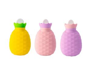 Biwwubik Bolsa de agua caliente de piña con , almohadilla térmica, bolsa de agua caliente, bolsa de agua caliente para calentar manos y pies para niños, fácil de usar, aprox. 8,1 x 13,5 x 4,2 cm