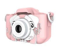 Biwwubik Cámara de vídeo digital para niños, cámara de acción a prueba de golpes, con pantalla 2 IPS, regalo para niñas y niñas, color rosa